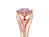 Rose gold Fancy Pink Cushion  Solitaire Beaded Band Six-Prong Setting_5