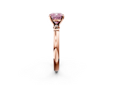 Rose gold Fancy Pink Cushion  Solitaire Beaded Band with Four-Prong Setting_62