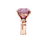 Rose gold Fancy Pink Cushion  Solitaire Beaded Band with Four-Prong Setting_65