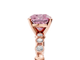 Rose gold Fancy Pink Cushion  Solitaire Bezel Accent Diamond Engagement Ring with Beaded Band and Four-Prong Setting_60