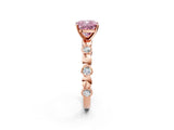 Rose gold Fancy Pink Cushion  Solitaire Bezel-Set Diamond Ring with Beaded Band and Four-Prong Setting_33