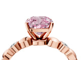 Rose gold Fancy Pink Cushion  Solitaire Bezel-Set Diamond Ring with Beaded Band and Four-Prong Setting_35