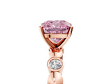 Rose gold Fancy Pink Cushion  Solitaire Bezel-Set Diamond Ring with Beaded Band and Four-Prong Setting_36