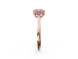 Rose gold Fancy Pink Cushion  Solitaire Cathedral Diamond Ring with Six-Prong Setting_19