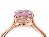 Rose gold Fancy Pink Cushion  Solitaire Cathedral Diamond Ring with Six-Prong Setting_21