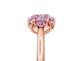 Rose gold Fancy Pink Cushion  Solitaire Cathedral Diamond Ring with Six-Prong Setting_22