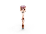 Rose gold Fancy Pink Cushion  Solitaire Celtic Knot Engagement Ring with Four-Prong Setting_87