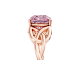 Rose gold Fancy Pink Cushion  Solitaire Celtic Knot Engagement Ring with Four-Prong Setting_90