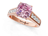 Rose gold Fancy Pink Cushion  Solitaire Channel-Set Diamond Engagement Ring with Four-Prong Setting_33