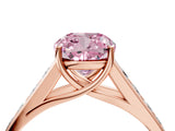 Rose gold Fancy Pink Cushion  Solitaire Channel-Set Diamond Engagement Ring with Four-Prong Setting_36