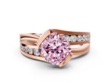Rose gold Fancy Pink Cushion  Solitaire Channel-Set Split Shank Ring with Tension Prong Setting_3