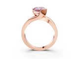 Rose gold Fancy Pink Cushion  Solitaire Channel-Set Split Shank Ring with Tension Prong Setting_6