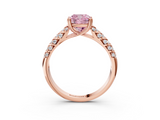 Rose gold Fancy Pink Cushion  Solitaire Chevron Pave Diamond Engagement Ring with Six-Prong Setting_6