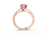 Rose gold Fancy Pink Cushion  Solitaire Diamond Engagement Ring with Four-Prong Setting on a Classic Band_6
