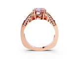 Rose gold Fancy Pink Cushion  Solitaire Diamond Engagement Ring with Pave Band and Four-Prong Setting_28