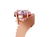 Rose gold Fancy Pink Cushion  Solitaire Diamond Engagement Ring with Pave Band and Four-Prong Setting_30