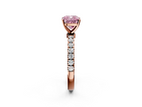 Rose gold Fancy Pink Cushion  Solitaire Diamond Pavé Band with Four-Prong Setting_30