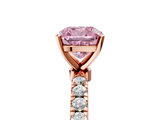 Rose gold Fancy Pink Cushion  Solitaire Diamond Pavé Band with Four-Prong Setting_33