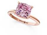 Rose gold Fancy Pink Cushion  Solitaire Diamond Ring with 4-Prong Setting on a Classic Band_4