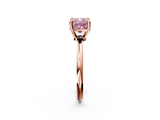 Rose gold Fancy Pink Cushion  Solitaire Diamond Ring with 4-Prong Setting on a Classic Band_5
