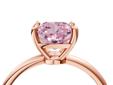 Rose gold Fancy Pink Cushion  Solitaire Diamond Ring with 4-Prong Setting on a Classic Band_7