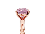 Rose gold Fancy Pink Cushion  Solitaire Diamond Ring with Bamboo Band and Four-Prong Setting_56