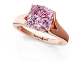 Rose gold Fancy Pink Cushion  Solitaire Diamond Ring with Cathedral Band and Four-Prong Setting_67