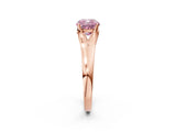 Rose gold Fancy Pink Cushion  Solitaire Diamond Ring with Cathedral Band and Four-Prong Setting_68