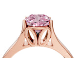 Rose gold Fancy Pink Cushion  Solitaire Diamond Ring with Cathedral Band and Four-Prong Setting_70