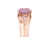 Rose gold Fancy Pink Cushion  Solitaire Diamond Ring with Cathedral Band and Four-Prong Setting_71