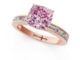 Rose gold Fancy Pink Cushion  Solitaire Diamond Ring with Channel-Set Baguette Band and Four-Prong Setting_64