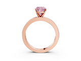 Rose gold Fancy Pink Cushion  Solitaire Diamond Ring with Channel-Set Baguette Band and Four-Prong Setting_66