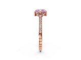 Rose gold Fancy Pink Cushion  Solitaire Diamond Ring with Channel Set Band and Bezel Prong Setting_58