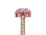 Rose gold Fancy Pink Cushion  Solitaire Diamond Ring with Channel Set Band and Bezel Prong Setting_61