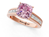 Rose gold Fancy Pink Cushion  Solitaire Diamond Ring with Channel-Set Band and Four-Prong Setting_4