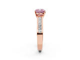 Rose gold Fancy Pink Cushion  Solitaire Diamond Ring with Channel-Set Band and Four-Prong Setting_5