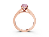 Rose gold Fancy Pink Cushion  Solitaire Diamond Ring with Channel-Set Band and Four-Prong Setting_6