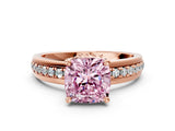 Rose gold Fancy Pink Cushion  Solitaire Diamond Ring with Channel Set Band and Six-Prong Setting_54