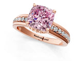 Rose gold Fancy Pink Cushion  Solitaire Diamond Ring with Channel Set Band and Six-Prong Setting_55