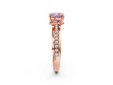 Rose gold Fancy Pink Cushion  Solitaire Diamond Ring with Channel Set Band and Six-Prong Setting_56