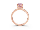 Rose gold Fancy Pink Cushion  Solitaire Diamond Ring with Channel Set Band and Six-Prong Setting_57