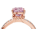 Rose gold Fancy Pink Cushion  Solitaire Diamond Ring with Channel Set Band and Six-Prong Setting_58