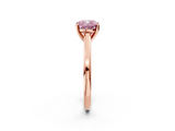 Rose gold Fancy Pink Cushion  Solitaire Diamond Ring with Four-Prong Setting and Classic Band_5
