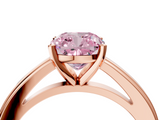 Rose gold Fancy Pink Cushion  Solitaire Diamond Ring with Four-Prong Setting and Classic Band_7