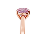 Rose gold Fancy Pink Cushion  Solitaire Diamond Ring with Four-Prong Setting and Classic Band_8