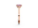 Rose gold Fancy Pink Cushion  Solitaire Diamond Ring with Four-Prong Setting and Tapered Band 2