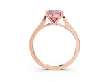 Rose gold Fancy Pink Cushion  Solitaire Diamond Ring with Four-Prong Setting and Tapered Band 3