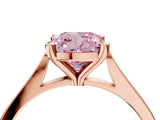 Rose gold Fancy Pink Cushion  Solitaire Diamond Ring with Four-Prong Setting and Tapered Band 4
