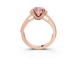 Rose gold Fancy Pink Cushion  Solitaire Diamond Ring with Pave Band and Six-Prong Setting_35