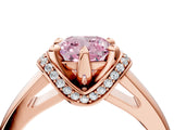 Rose gold Fancy Pink Cushion  Solitaire Diamond Ring with Pave Band and Six-Prong Setting_36